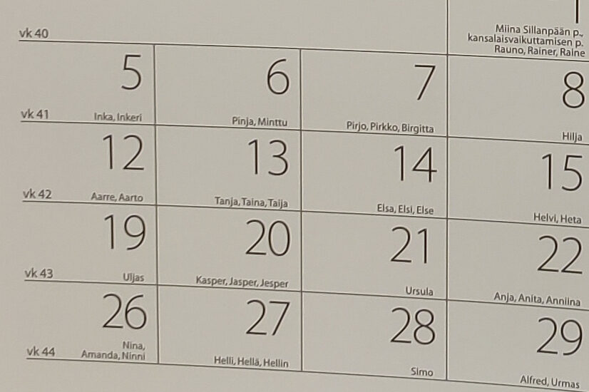 Kalenteri havainnollistamassa hierontavälin suunnittelua Kalenteri havainnollistamassa hierontakäyntien suunnittelua ja sopivan hierontavälin löytämistä Reijolan Fysioterapiassa Joensuussa